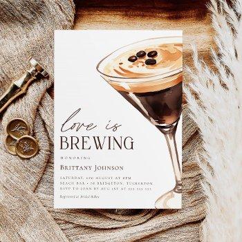 love is brewing espresso martini bridal shower invitation