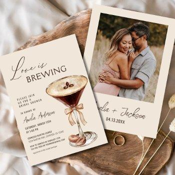 love is brewing espresso martini bridal shower invitation