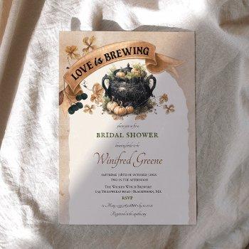 love is brewing halloween bridal shower invitation