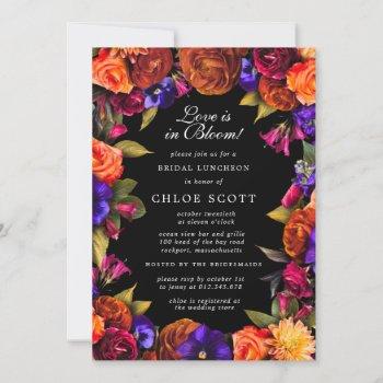 love is in bloom floral bridal shower invitation