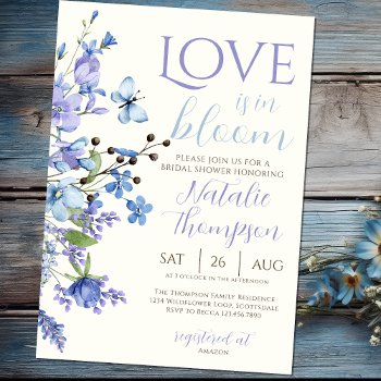 love is in bloom wildflower floral bridal shower invitation