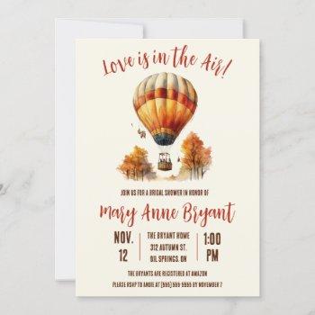 love is in the air, hot air balloon bridal shower invitation