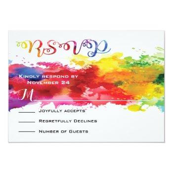 Love Is Love Rainbow Splatter Rsvp Front View