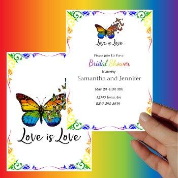 love is love rainbow theme bridal shower  invitation