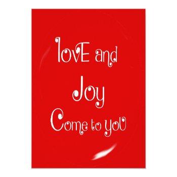 Love & Joy Come To You Holiday Party Classic Round Sticker Front View