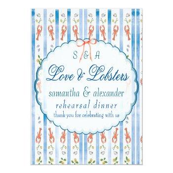 Love & Lobster Coquette Wedding Rehearsal Dinner Classic Round Sticker Front View