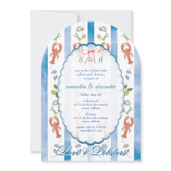 love & lobster coquette wedding rehearsal dinner invitation