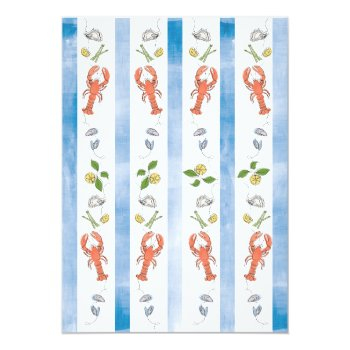 Love & Lobster Coquette Wedding Rehearsal Dinner Invitation Front View