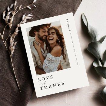 love & thanks | simple photo wedding thank you card