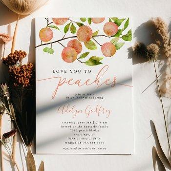 love you to peaches bridal shower invitation