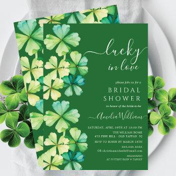 lucky clover bridal shower invitation