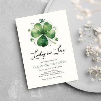 lucky in love bridal shower  green shamrock invitation