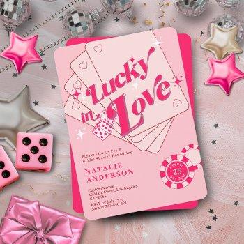 lucky in love casino dice & chips bridal shower invitation