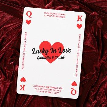 lucky in love playing card heart couples shower