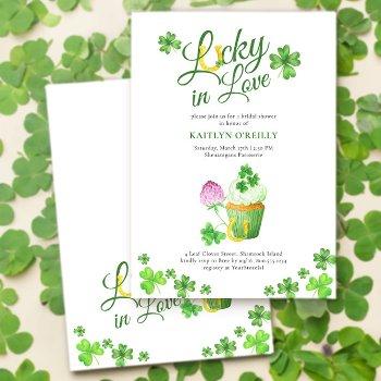 lucky in love st patricks bridal shower invitation