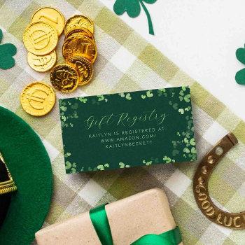 lucky in love st. patrick's day bridal shower enclosure card