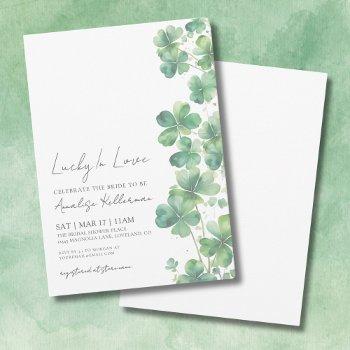 lucky in love st. patrick's day bridal shower invitation