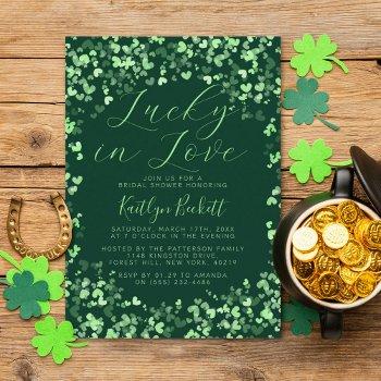 lucky in love st. patrick's day bridal shower invitation