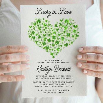 lucky in love st. patrick's day bridal shower invitation
