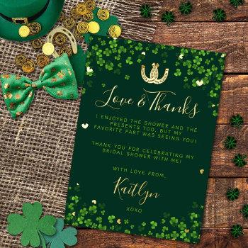 Lucky In Love St. Patrick's Day Bridal Shower Real Foil Invitation Front View