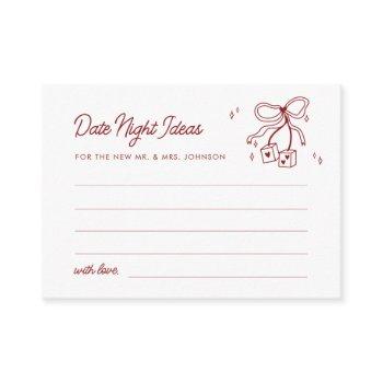 lucky in love vegas date night ideas bridal shower enclosure card