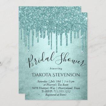 luxury drip bridal shower | pastel mint green pour invitation