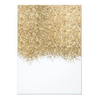 Luxury Gold White Glitter Confetti Front View