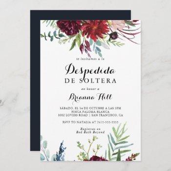 luxury whimsical boho spanish bridal shower  invitation