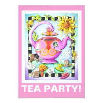 Mad About Tea Party Invitation Front View