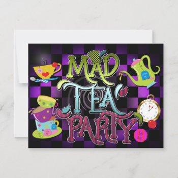 mad tea party wonderland birthday party invitation