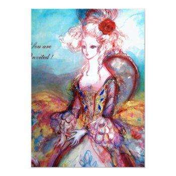 Madame Pompadour ,classy Costume Party Invitation Front View