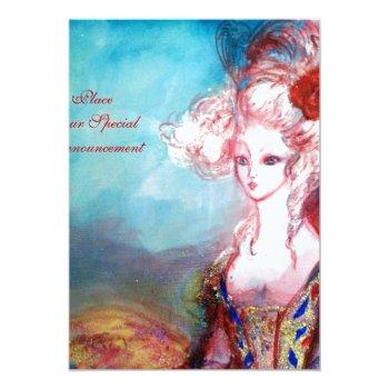 Madame Pompadour ,classy Costume Party Invitation Front View