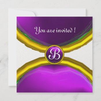 magic rings ,monogram gem purple ice invitation