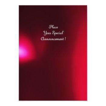 Magic Rings ,monogram Parchment Gem Red Burgundy Invitation Front View