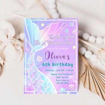 magical mermaid tail birthday party invitation