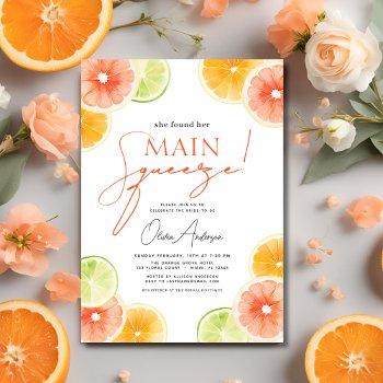 main squeeze citrus bridal shower orange invitation