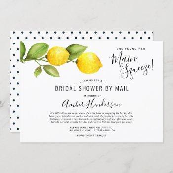 main squeeze lemons bridal shower by mail invitation