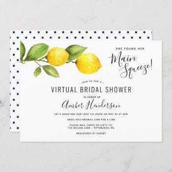 main squeeze lemons virtual bridal shower invitation