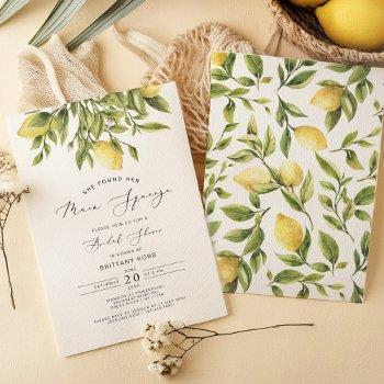 main squeeze yellow lemon bridal shower amalfi invitation