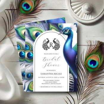 majestic peacock bridal shower invitations