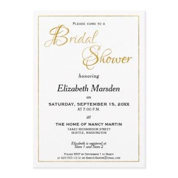 many waters scripture elegant gold bridal shower invitation