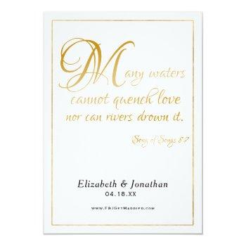 Many Waters Scripture Elegant Gold Front View