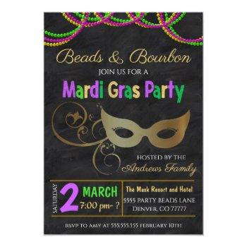 Mardi Gras Party Invitation Front View