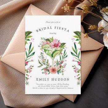 margarita fiesta floral bridal shower invitation