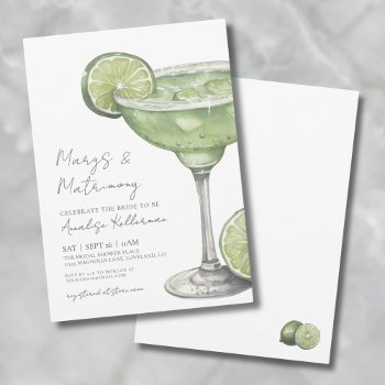 margs & matrimony margarita bridal shower invitation