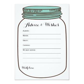 Mason Jars 2x Bridal Shower Games Purse | Wishes Invitation Front View