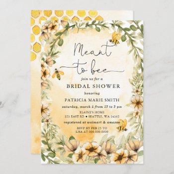 meant to bee honeybee floral bridal shower invitation