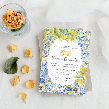 mediterranean lemon tiles | bridal shower invitation