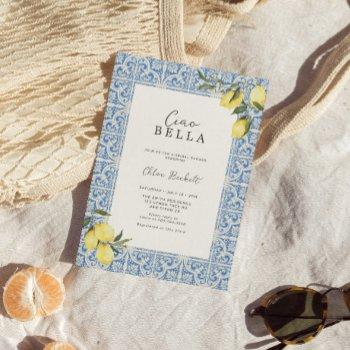 mediterranean tiles amalfi capri bridal shower invitation