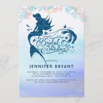 mermaid bridal shower under the sea of love invitation